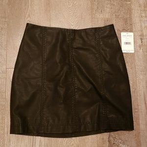 Free people faux leather mini skirt